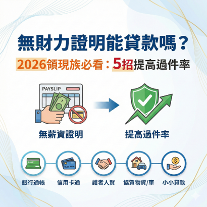 無財力證明能貸款嗎？2026領現族必看：5招提高過件率
