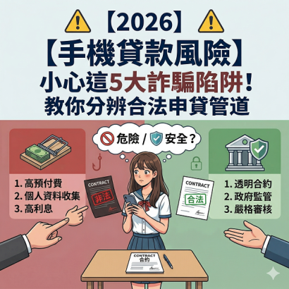 【手機貸款風險】小心這5大詐騙陷阱！教你分辨合法申貸管道