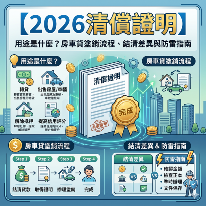 【2026清償證明】用途是什麼？房車貸塗銷流程、結清差異與防雷指南