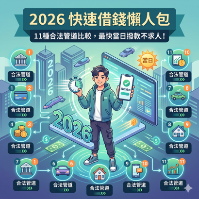 2026 快速借錢、快速借款懶人包｜11種借錢管道比較，最快當日撥款！