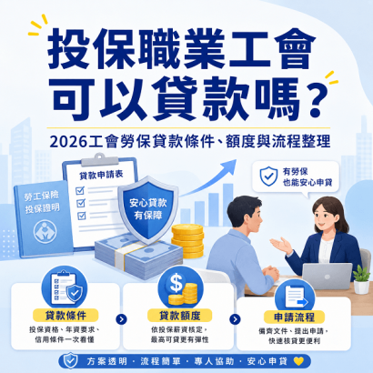 投保職業工會可以貸款嗎？2026工會勞保貸款條件、額度與流程整理